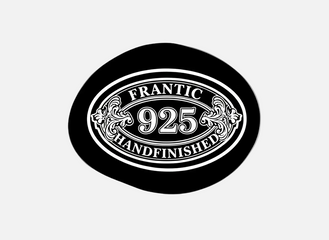Black and white logo with 'Frantic 925 Handfinished' text on a white background