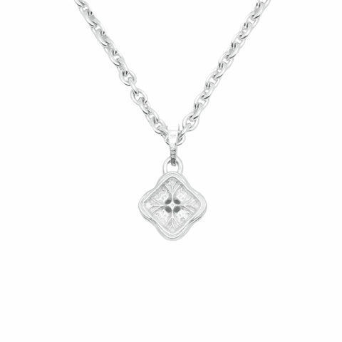 Polished solid 925 Sterling Silver necklace model EMBERLOCK small version by frantic studio