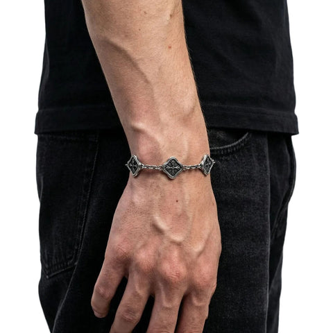 EMBERLOCK oxidized 925 sterling silver bracelet with its dark finish, further product view