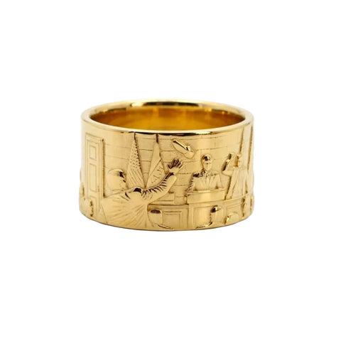 Farewell Kiss ring in 316L stainless steel plated in 18K gold by frantic studio