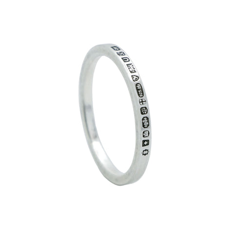 HALLMARK ring in matt 925 Sterling Silver with hallmark stamp design by frantic studio