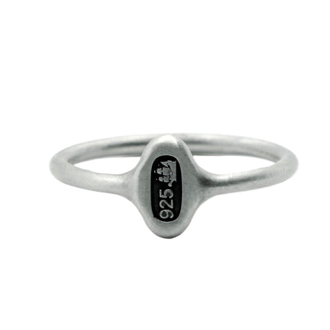 HALLMARK signet ring in matt 925 sterling silver with the 925 STAMP hallmark motif