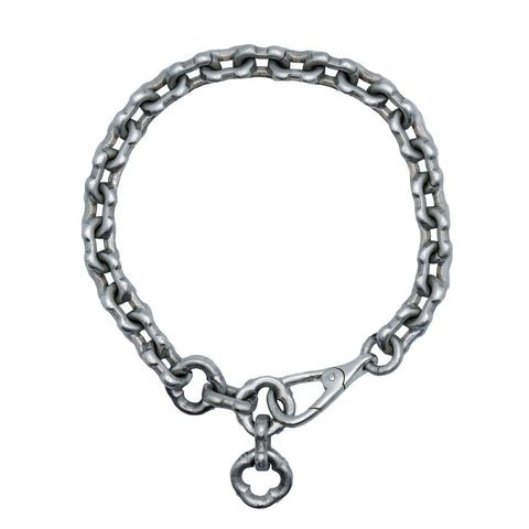 Hand-finished massive 925 Sterling Silver bracelet model INFINITUS with a heavy brutalist design by frantic studio