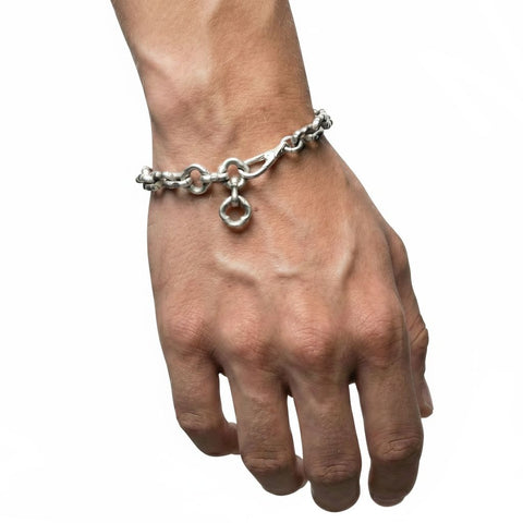 Hand-finished massive 925 Sterling Silver brutalist bracelet INFINITUS by frantic studio