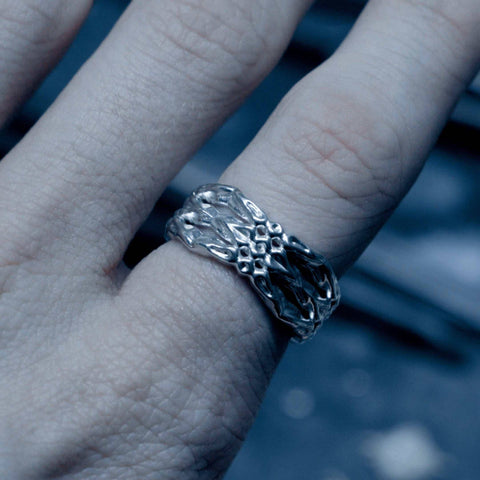 Hand-finished polished solid 925 Sterling Silver ring model PHALANX by frantic studio