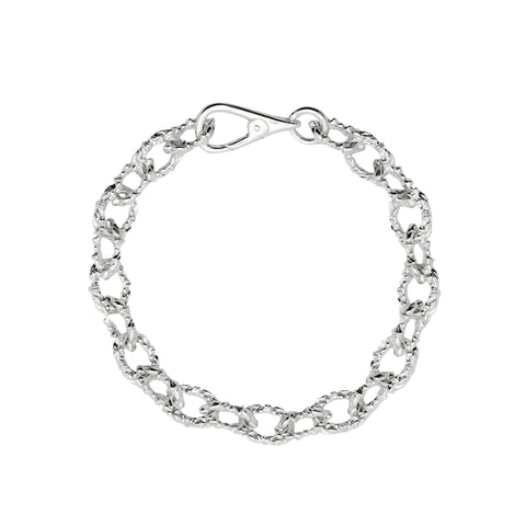 Hand-finished polished 925 Sterling Silver staple bracelet RUPES with clean minimalist design by frantic studio