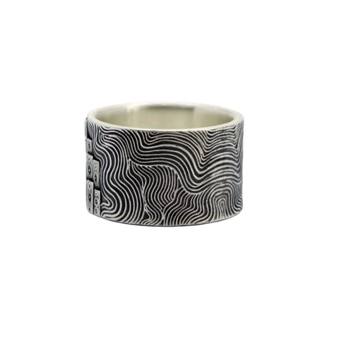 SONITUS oxidized 925 sterling silver ring handmade in Germany, further product view