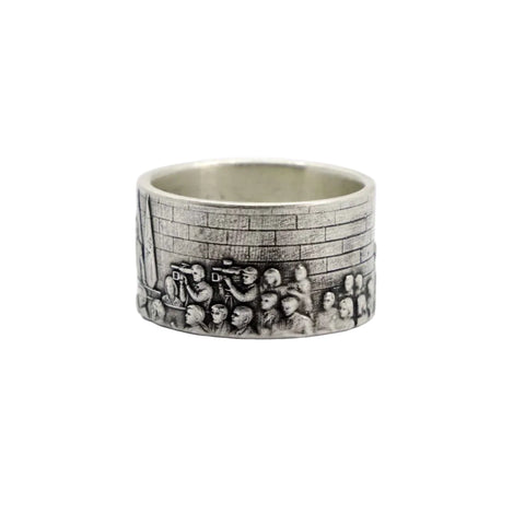 Farewell Kiss oxidized 925 sterling silver ring handmade in Germany, further product view