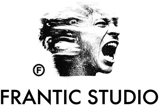 Logo of Frantic Studio with a stylized face and brand name on a white background