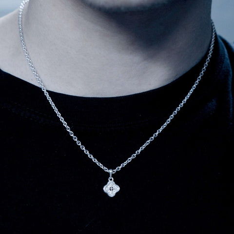 Polished solid 925 Sterling Silver necklace model EMBERLOCK small version by frantic studio