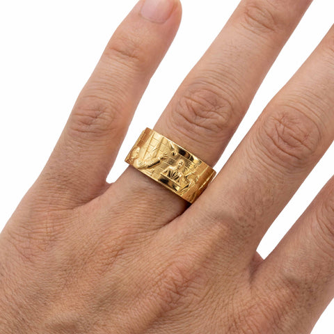 "Farewell Kiss" Ring - Half Width - 925. or Stainless steel 18K GOLD PLATED FRANTIC STUDIO 