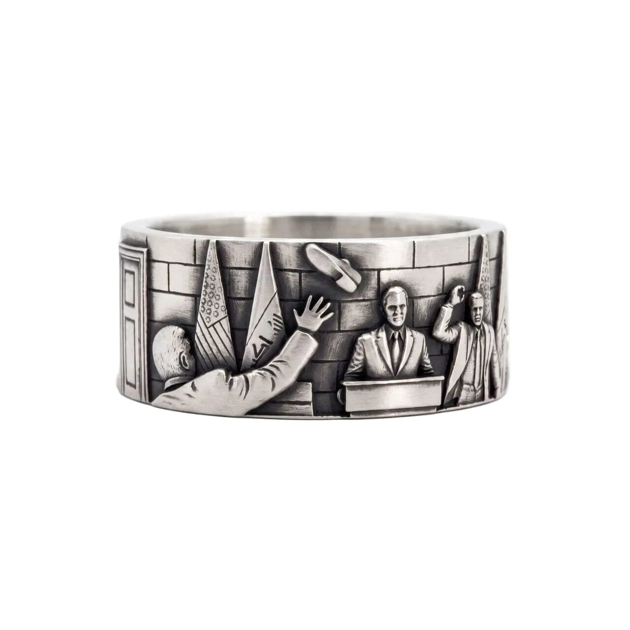 Farewell Kiss Ring Half Width | 925 or Plated Steel
