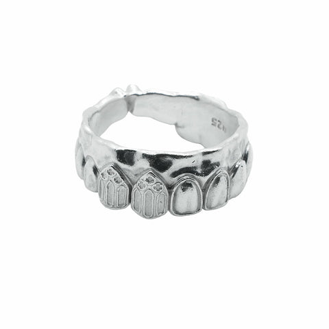 Handmade polished solid 925 Sterling Silver ring model GRILLZ by frantic studio