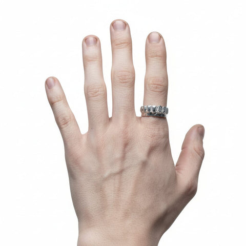 Handmade polished solid 925 Sterling Silver ring model GRILLZ by frantic studio