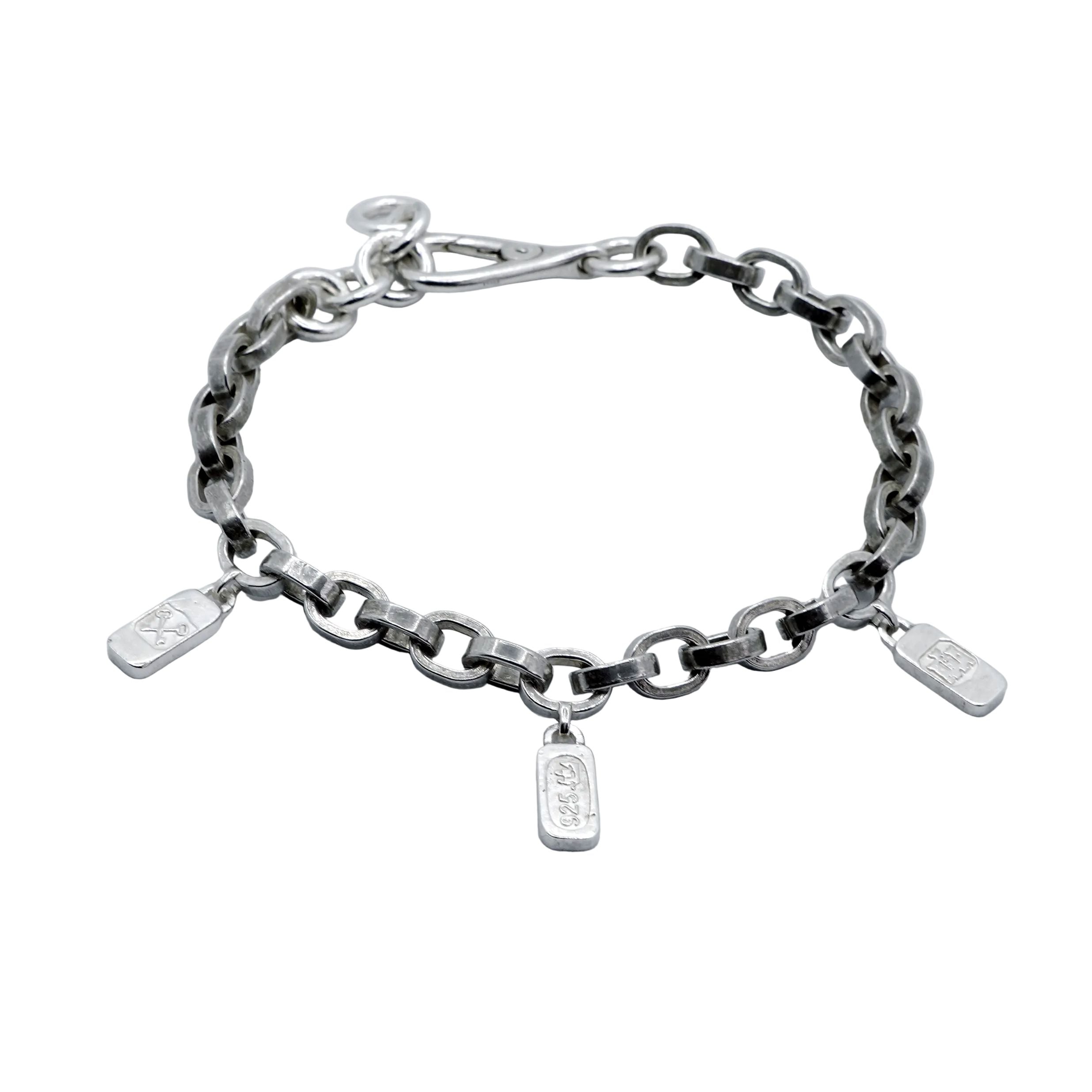 HALLMARK CHARM Bracelet – Matt 925 Sterling Silver – FRANTIC STUDIO