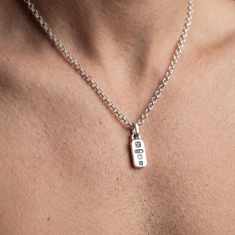 HALLMARK PENDANT Necklace– polished 925 Sterling Silver FRANTIC STUDIO 