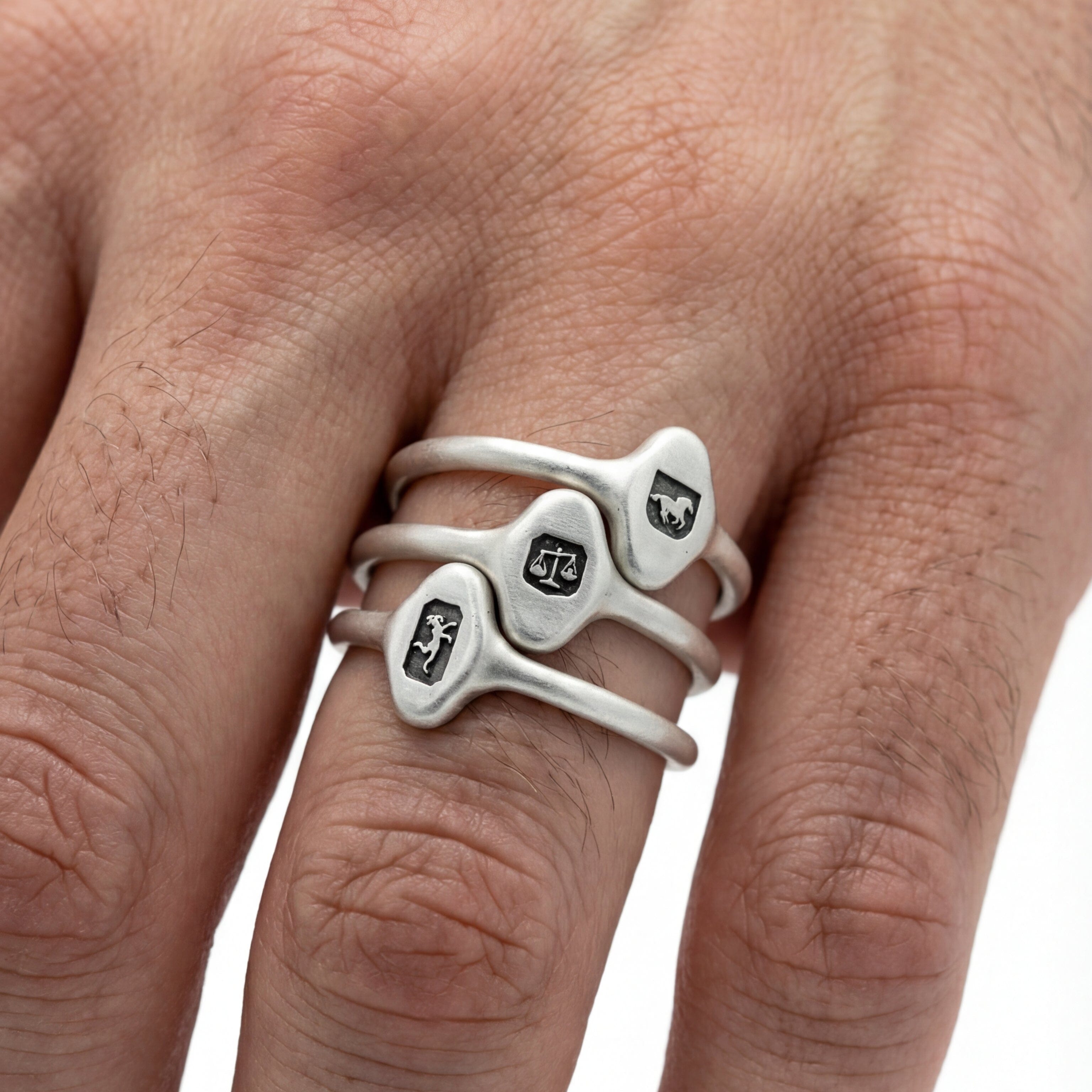 HALLMARK Signet Ring – Matt 925 Sterling Silver – FRANTIC STUDIO