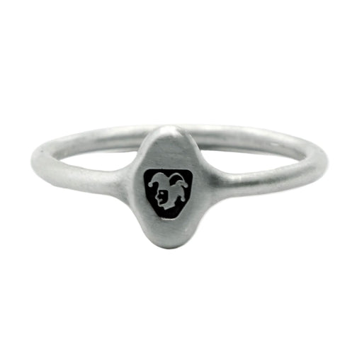 HALLMARK Signet Ring – Matt 925 Sterling Silver jewelry FRANTIC STUDIO JESTER 50 (US SIZE 5.25) 