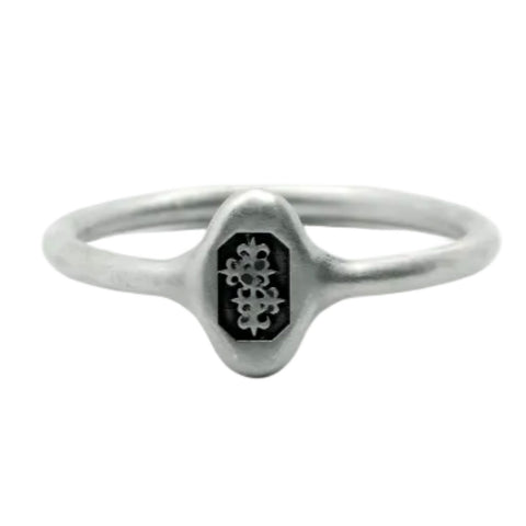 HALLMARK Signet Ring – Matt 925 Sterling Silver jewelry FRANTIC STUDIO PURITY 50 (US SIZE 5.25) 