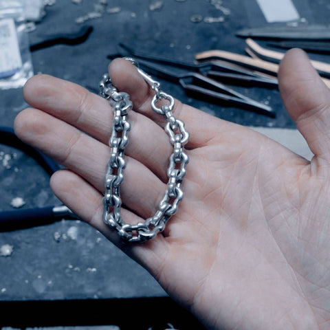 Massive handmade 925 Sterling Silver bracelet model INFINITUS heavy version by frantic studio