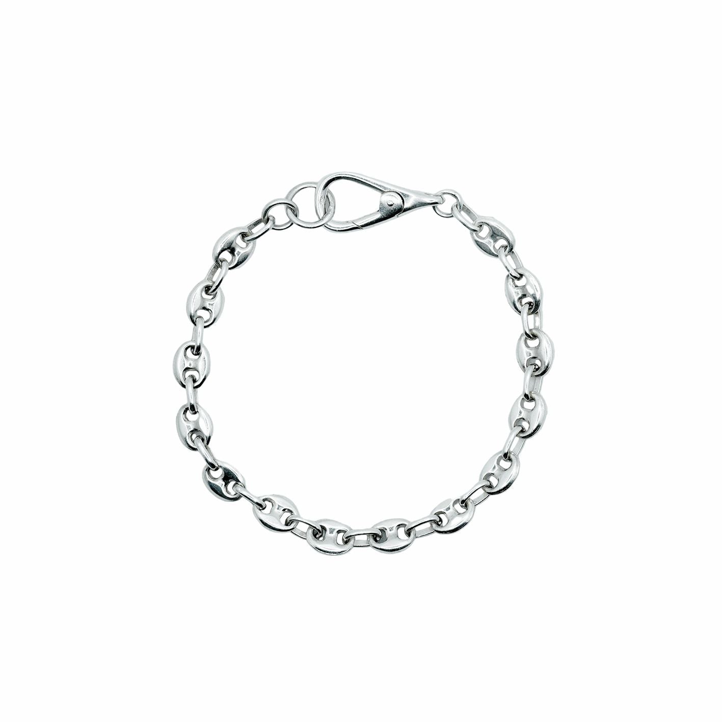Minimalist Silver Coffee Bean Bracelet 