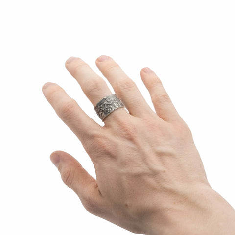 RIOT BRUTALIST Ring - Oxidized 925 Sterling Silver FRANTIC STUDIO 