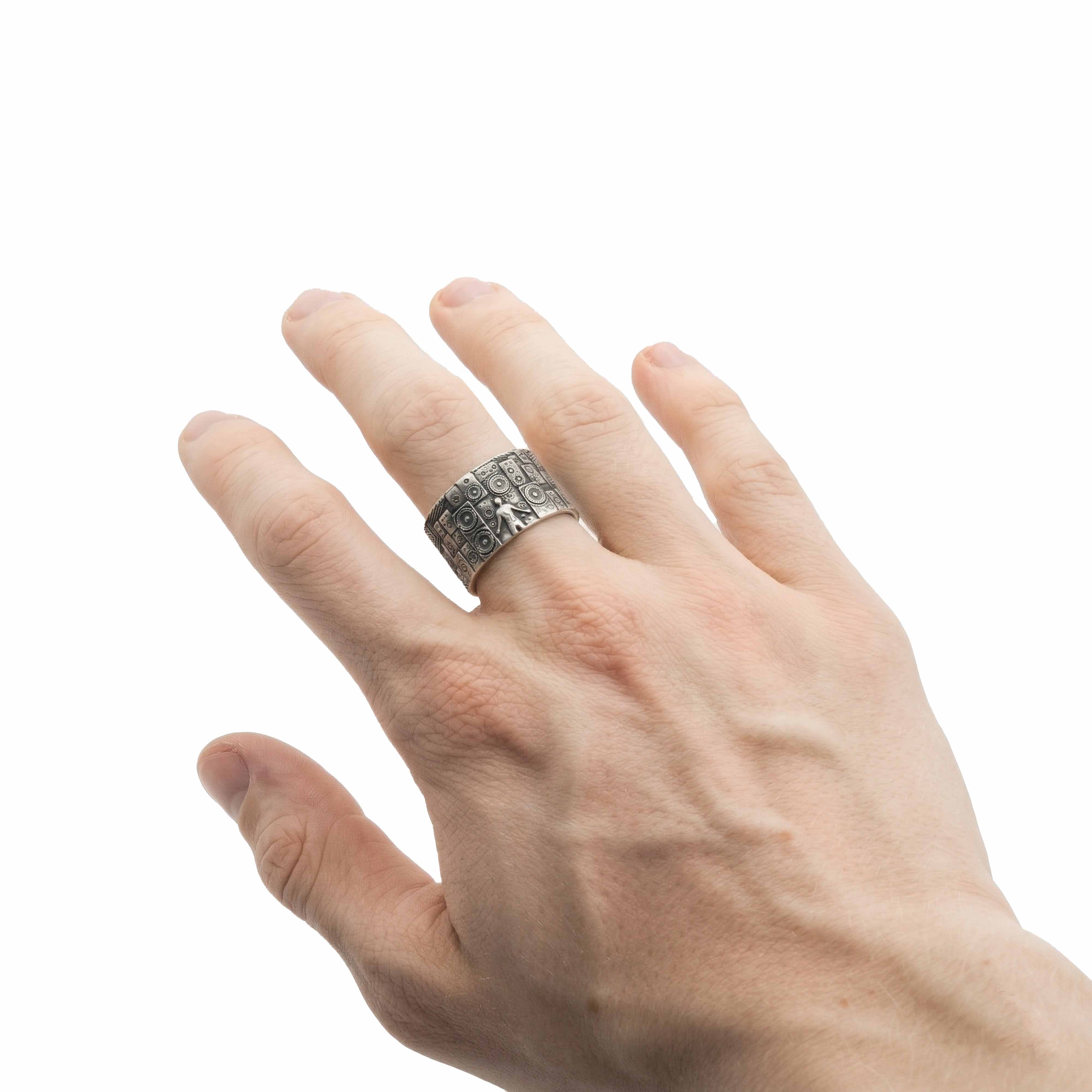 Handmade Oxidized 925 Sterling Silver Ring 