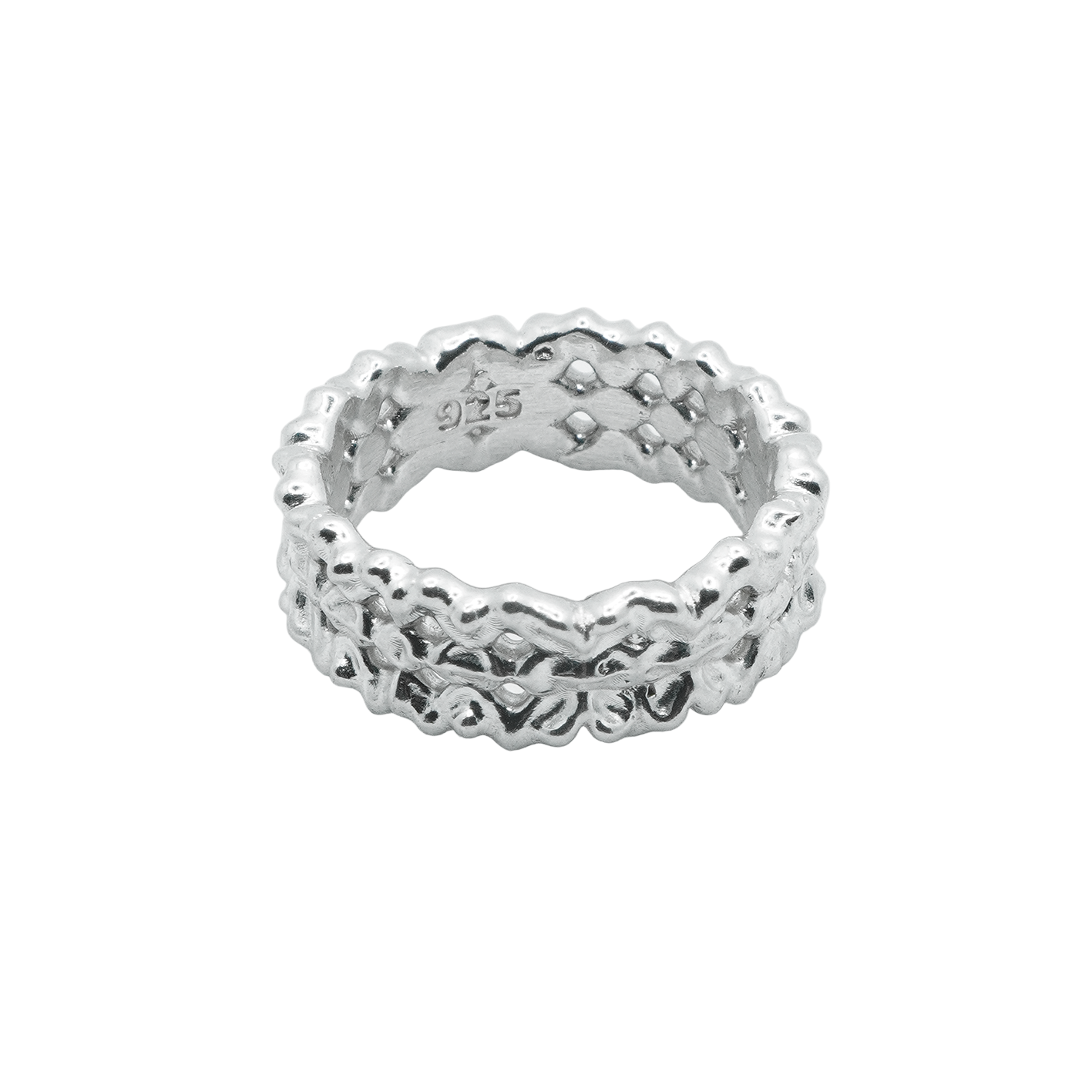CAVITY POLISHED Ring 925 Sterling Silver