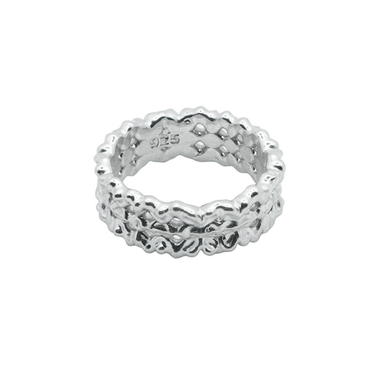 CAVITY POLISHED Ring 925 Sterling Silver