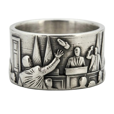 The "Farewell Kiss" Ring -Oxidized 925 Sterling Silver or Stainless Steel FRANTIC STUDIO STAINLESS STEEL 50 (US SIZE 5.25) 