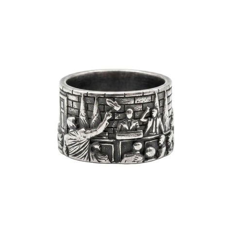 The "Farewell Kiss" Ring -Oxidized 925 Sterling Silver or Stainless Steel FRANTIC STUDIO STAINLESS STEEL 50 (US SIZE 5.25) 