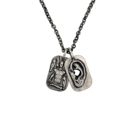 "TORN" Oxidized Pendant Necklace | 925 Sterling Silver jewelry FRANTIC STUDIO FRANTIC CHAIN BOTH 